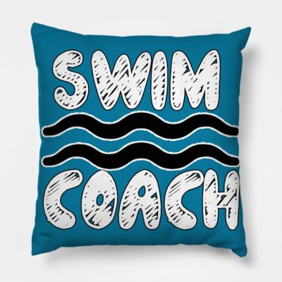 Swim Coach Tee Sports Tee Water Sport Shirt Waves  Throw Pillow Official Coach Gifts Merch