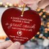 Thank You Soccer Coach Personalized Heart Shaped Ceramic Ornament 2 - Coach Gifts