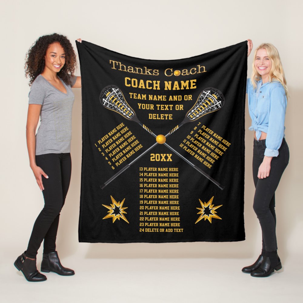 black gold best lacrosse coach gifts any colors fleece blanket - Coach Gifts