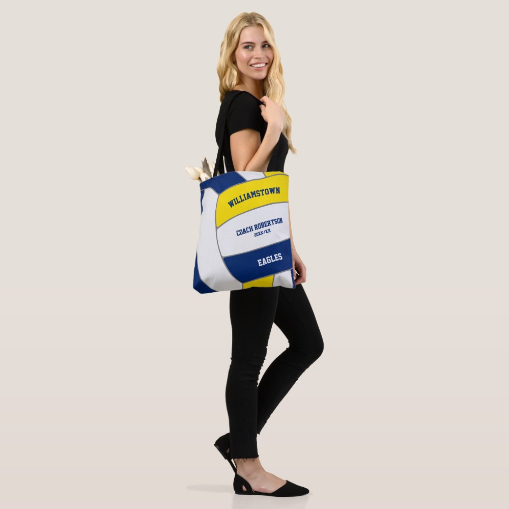 blue gold team colors volleyball athlete coach tote bag r73d0ae024607435bb07064f70ed60b44 eehlr 8byvr 1000 - Coach Gifts