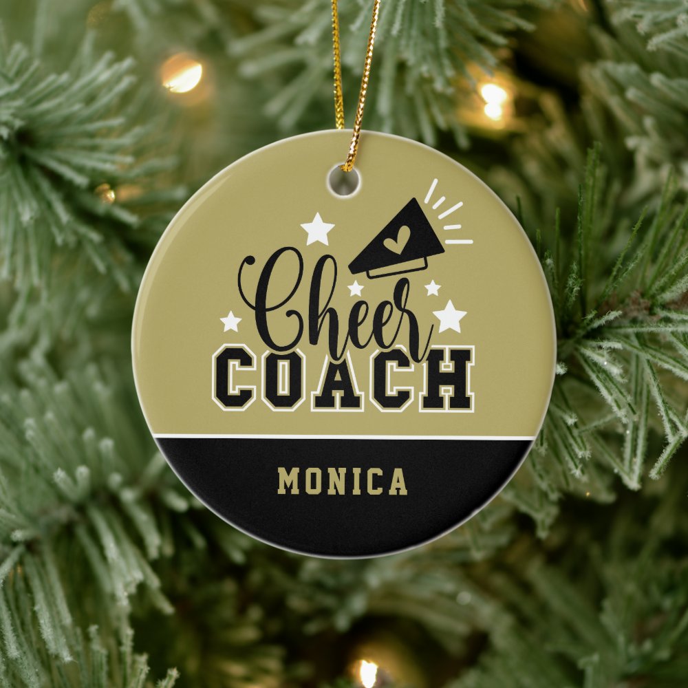 cute cheer coach personalized gold and black ceramic ornament rfcf2c13ca8a64eb7827f41ada7496708 05wi1 8byvr 1000 - Coach Gifts
