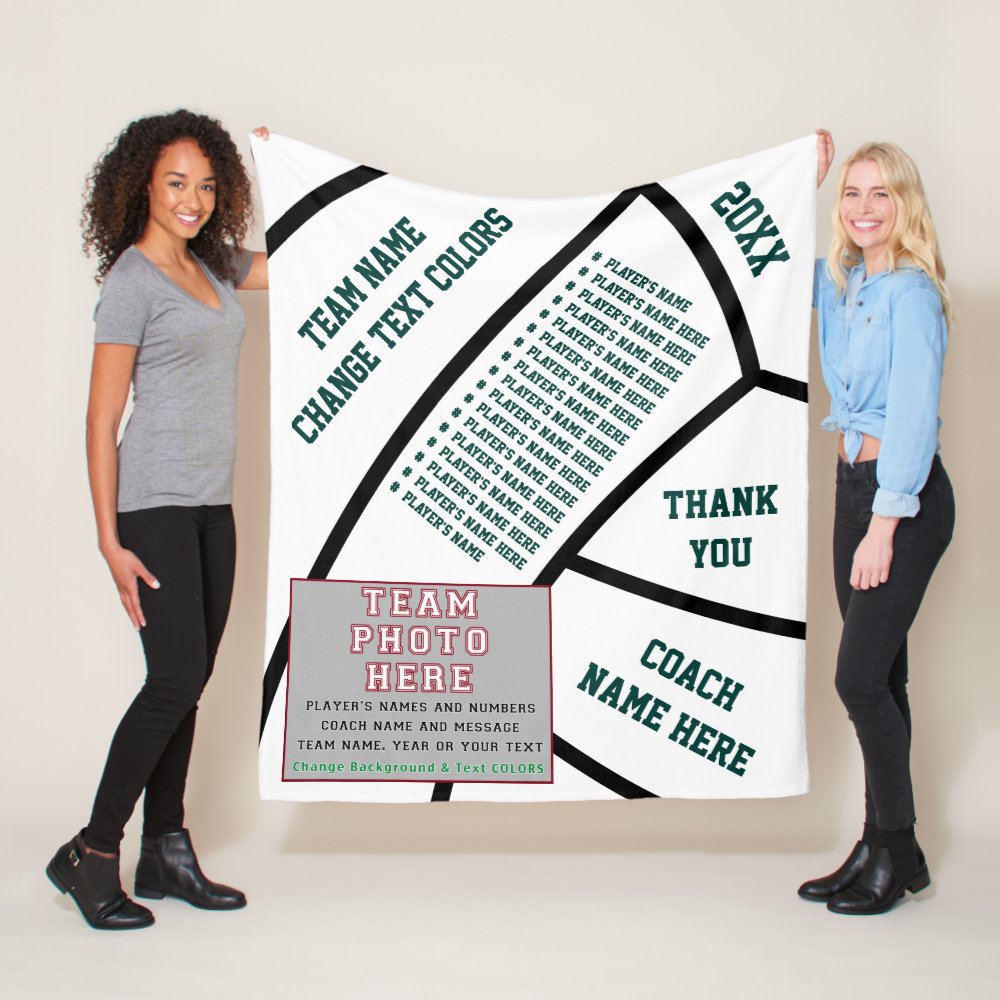 forest green white gifts for volleyball coaches fleece blanket - Coach Gifts