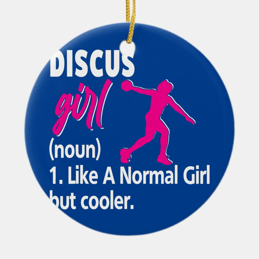 funny i throw things discus girl thrower coach ceramic ornament - Coach Gifts