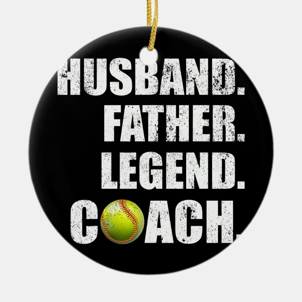 mens vintage husband father legend softball coach ceramic ornament - Coach Gifts