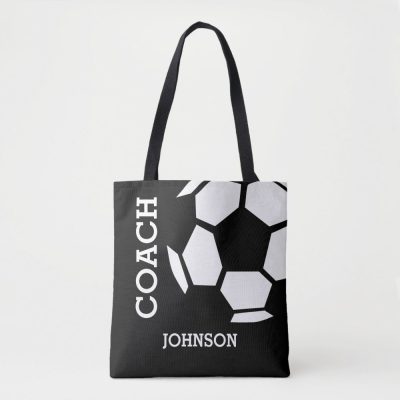 soccer coach personalized sports modern black tote bag ra8efe283cc0f45faa8b3d76b4a820e12 6kcf1 1000 - Coach Gifts