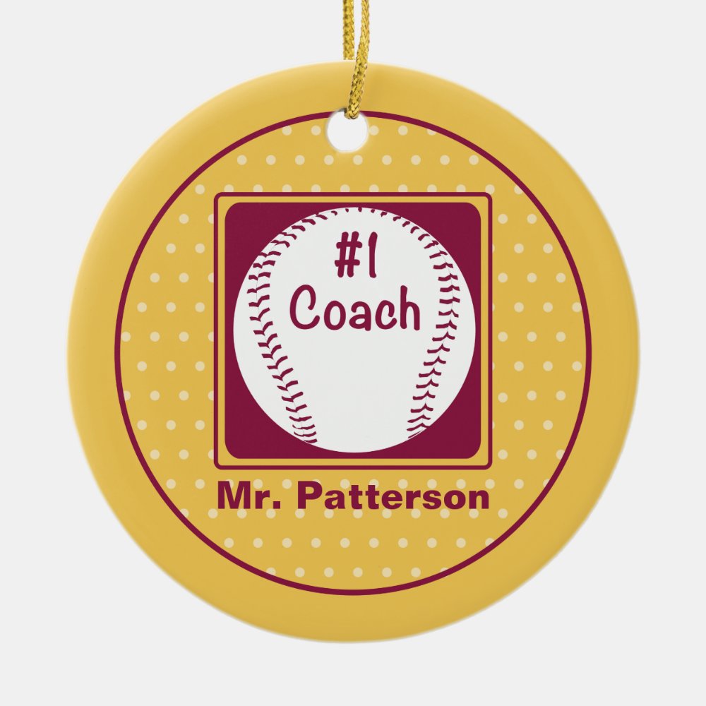 thanks coach thanks number 1 ceramic ornament - Coach Gifts