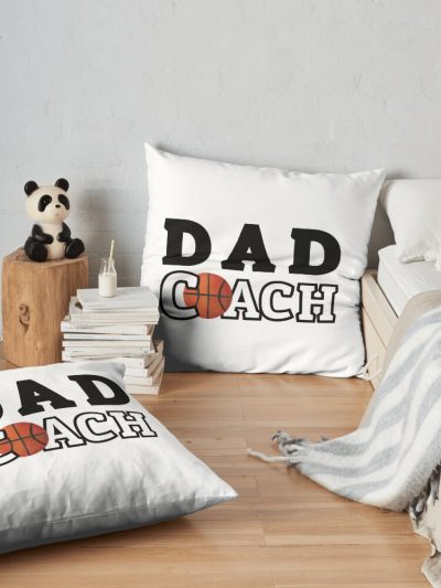 Dad Coach Basketball Throw Pillow Official Coach Gifts Merch