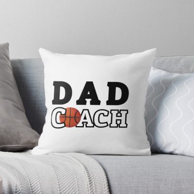 Dad Coach Basketball Throw Pillow Official Coach Gifts Merch