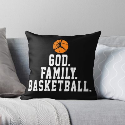 Basketball T-Shirt Hoodie Tanktops - God Family Basketball Funny Gift Ideas For Friend Coach Team Teacher Player Team Mom Dad Father Mother Day Throw Pillow Official Coach Gifts Merch