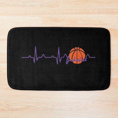 Basketball Heartbeat ,I Love Basketbal,Pulse Basketball Heartbeat,Basketball Coach,Basketball Player,Mens Basketball, Bath Mat Official Coach Gifts Merch