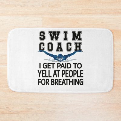 Best Swim Coach Swimming Coach Swim Coaching Bath Mat Official Coach Gifts Merch