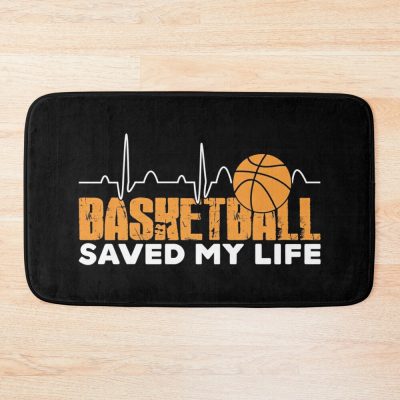 Basketball Heartbeat ,I Love Basketbal,Pulse Basketball Heartbeat,Basketball Coach,Basketball Player,Mens Basketball,Basketball Saved My Life Bath Mat Official Coach Gifts Merch