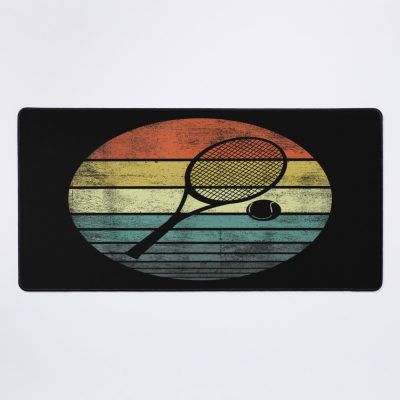 Tennis Player Gifts Retro Sunset Tennis Racquet & Ball Coach Mouse Pad Official Coach Gifts Merch