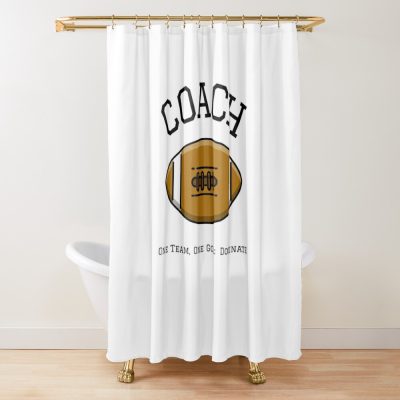 Fotball Coach One Team, One Goal: Dominate Shower Curtain Official Coach Gifts Merch