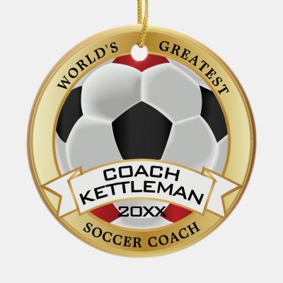 worlds greatest soccer coach red black ceramic ornament r173582a85c254685bd15945e18621662 x7s2y 8byvr 1000 - Coach Gifts