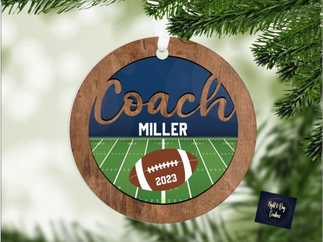 Football Coach Personalized Coach Gift Christmas Ornament