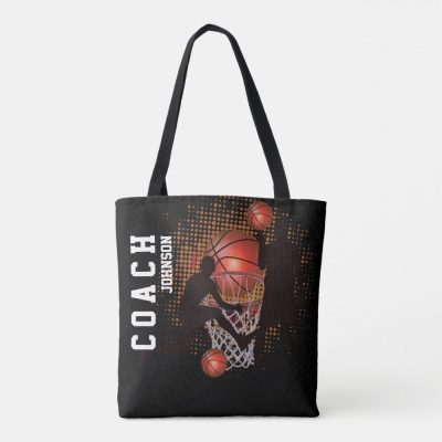 Personalized Name Basketball – Coach Tote Bag