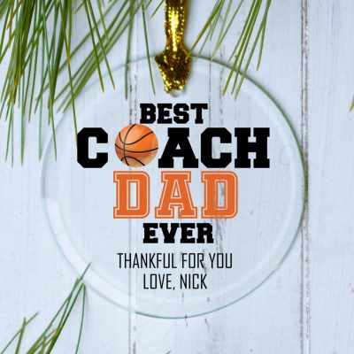 Personalized Name Best Coach Basketball Christmas Ornament