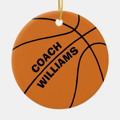 Personalized Text Basketball Coach Ceramic Ornament