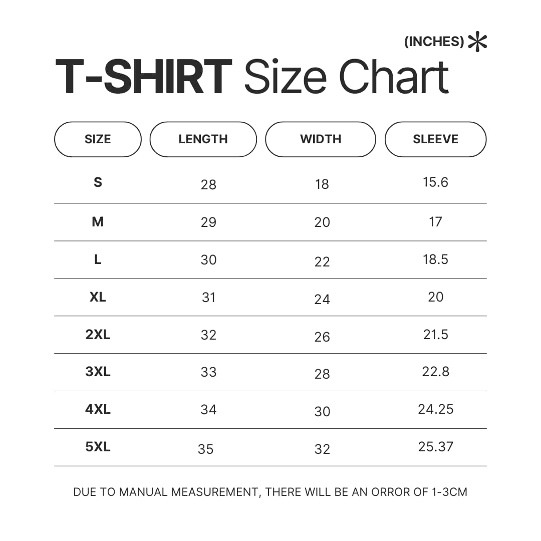 T shirt Size Chart - Coach Gifts